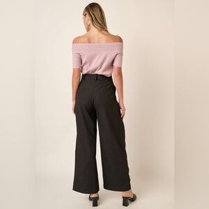 Mittoshop Deep Pleated High Waisted Wide Leg Pants